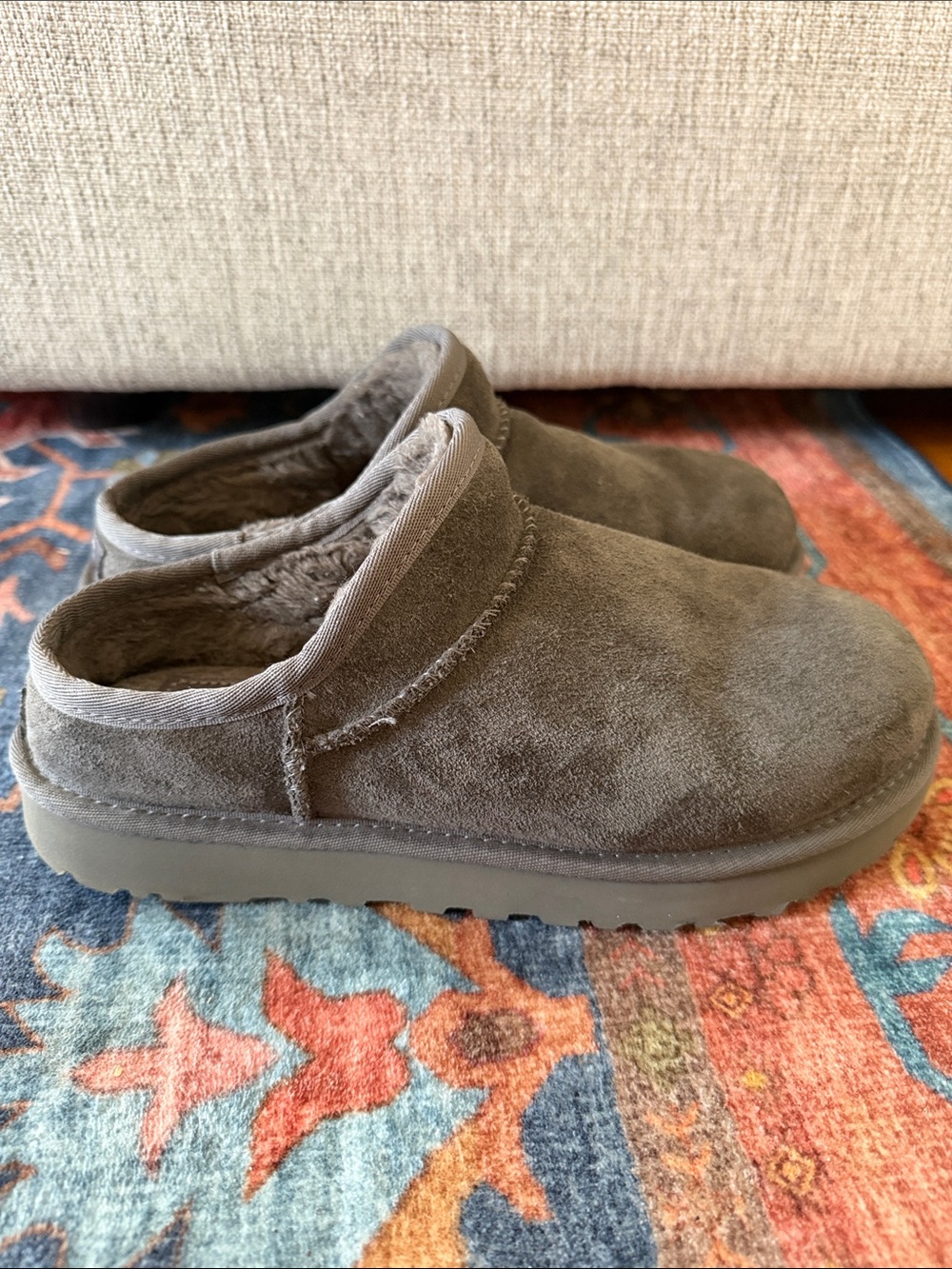 UGG Women’s Gray Suede Slip-On Clog - Picture 3 of 5